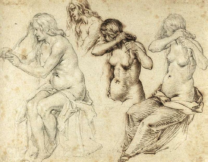 GHEYN, Jacob de II Four Studies of a Woman ds Spain oil painting art